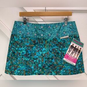 NWT Sweet Spot Adjustable Athletic Skirt Size Super Sweet (10-18) Teal Turtle